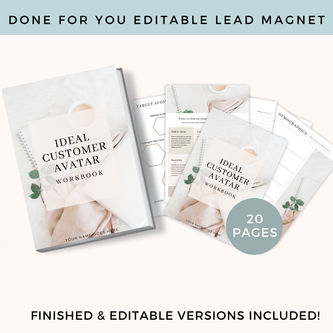 Done For You Lead Magnet - Customer Avatar Workbook