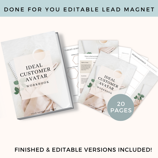 Done For You Lead Magnet - Customer Avatar Workbook